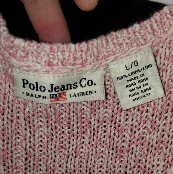 Vintage Polo Jeans Co. by Ralph Lauren cable knit tank, 100% linen, excellent - Picture 6 of 7